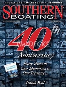 Southern_Boating_Cover PlasTEAK swim platforms are in the September 2012 edition of Southern Boating.