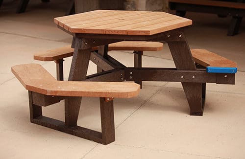 Ada Hex Picnic Table made from Recycled Plastic